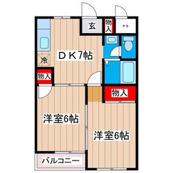 スカイハイツ諏訪（大和）の物件間取画像